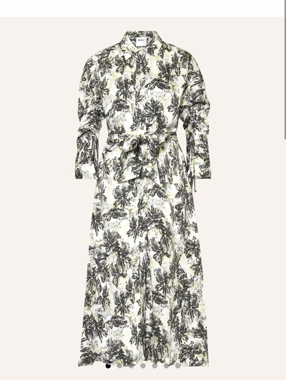 DAY Birger et Mikkelsen White Floral Maxi Shirt Dress with Tie Waist size US 14